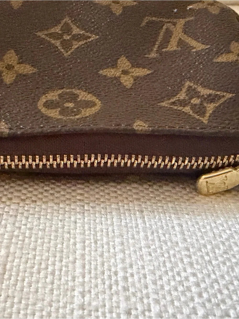 Louis Vuitton Monogram Mini Pochette in Brown with Gold Chain
